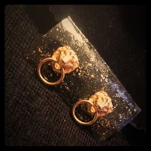 Vintage lionhead door knocker earrings
